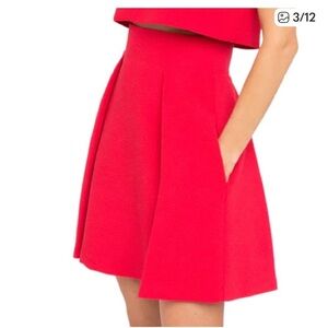 NWOT Black Halo Sanibel A-Line Skirt in Scarlet Red